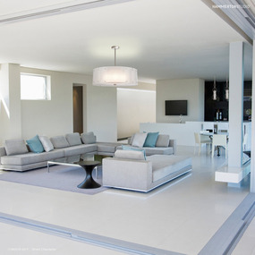 Textured Glass Drum Pendant by Hammerton Studio