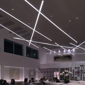 Cirrus D1 Linear Suspension w/Remote/End Feed/SQ Canopy by PureEdge Lighting