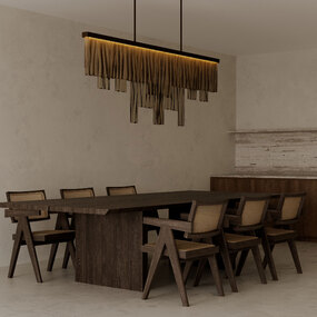 Cascata Long Linear Chandelier by CTO Lighting