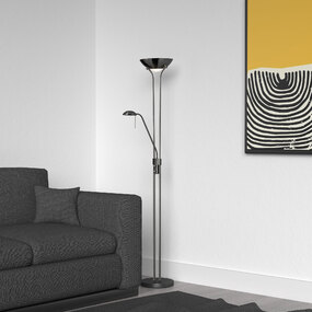 Mother & Son Torchiere Reading Floor Lamp by Dainolite