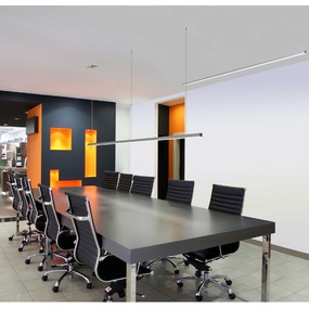 Cirrus D1 Linear Suspension w/Remote/End Feed/SQ Canopy by PureEdge Lighting