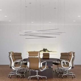 Cirrus D1 Linear Suspension w/Remote/End Feed/SQ Canopy by PureEdge Lighting