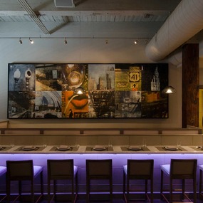 Monorail System with Rebel Heads  by Edge Lighting </br> Designer: Ruthie Stebbins of Chicago 