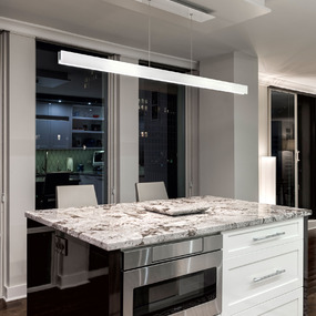 Glide Glass Up/Down Center Feed Linear Suspension by PureEdge Lighting