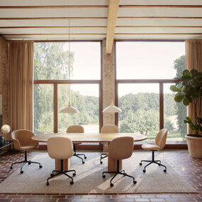 Moon Solid Oak Top Dining Table by Gubi