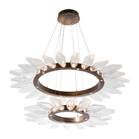 Rock Crystal Two Tier Radial Ring Pendant