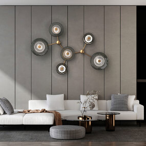 Cirrus Hub & Spoke Linear Ceiling / Wall Sconce by Hammerton Studio