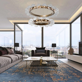 Gem Two Tier Radial Ring Chandelier by Hammerton Studio