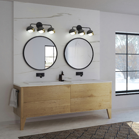 Brooklyn Double Shade Bathroom Vanity Light