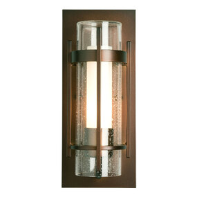 Banded Seeded Glass Outdoor Wall Sconce