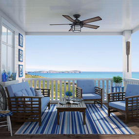Key Biscayne Outdoor Ceiling Fan with Light by Hunter Fan by Hunter Fan