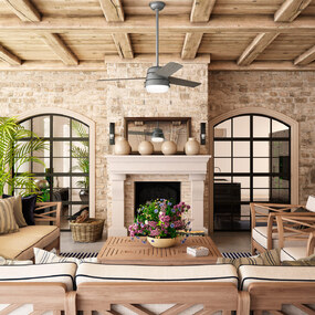 Aker Outdoor Ceiling Fan with Light by Hunter Fan