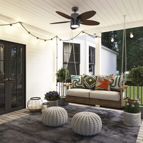 Amaryllis Outdoor Ceiling Fan with Light