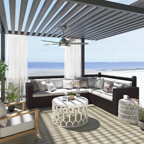 Skyflow Outdoor Ceiling Fan with Light by Hunter Fan