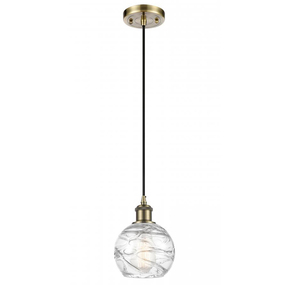 Athens Deco Swirl Brass Pendant