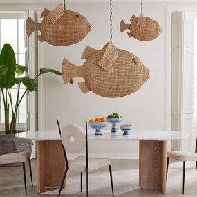 Wicker Blowfish Pendant