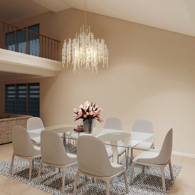 Cascading Crystal Tall Chandelier by John-Richard