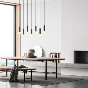 Combi Linear Multi-Light Pendant with Glass Ball