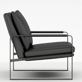 Leman Lounge Chair with Darkened Steel frame