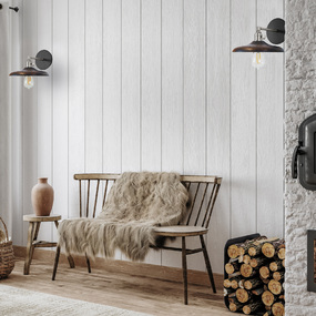 Uno Straight Arm Wood Wall Light