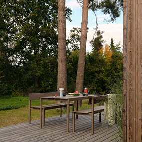 Linear Steel Bench with Backrest by Muuto