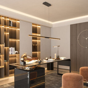 Tie Stix Wood Center Feed Suspension by PureEdge Lighting