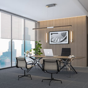 Tie Stix Wood Center Feed Suspension by PureEdge Lighting