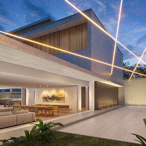 Saber Suspension Up/Down Bend with Round Lens by PureEdge Lighting