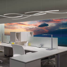 Zipp Wave Linear Suspension with Remote Power by PureEdge Lighting