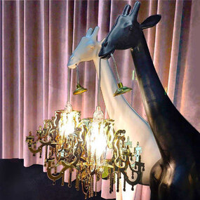 Giraffe In Love Floor Lamp