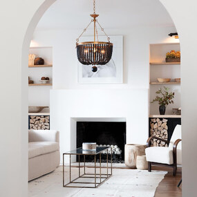 Fabian Wood Bead Chandelier