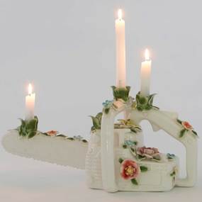 Flower Attitude Chainsaw Candle Holder