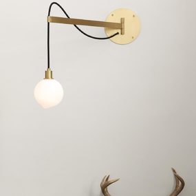 Drape Arm 1 Sconce Small Globe