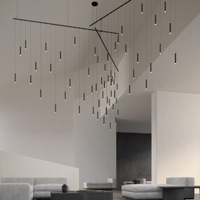 Suspenders Tri-Bar Pendant with Monoline Thin Cylinders by SONNEMAN - A Way of Light