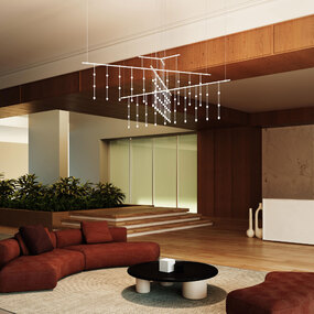 Suspenders Tri-Bar 4-Tier Chandelier with Ladder Lights