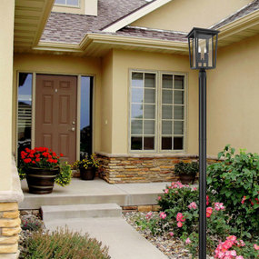 Seoul Outdoor Post Light with Round Post/Stepped Base by Z-Lite