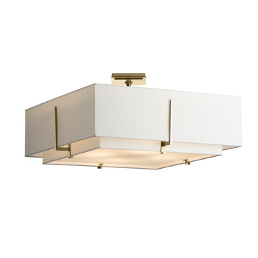 Exos Square Double Shade Semi Flush Ceiling Light | Hubbardton Forge at Lightology Exos Square Double Shade Semi Flush Ceiling Light