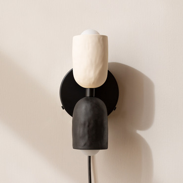 Ceramic Up Down Plug-In Wall Sconce | In Common With at Lightology Ceramic Up Down Plug-In Wall Sconce