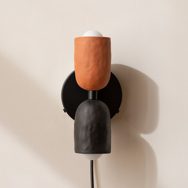 Ceramic Up Down Plug-In Wall Sconce | In Common With at Lightology Ceramic Up Down Plug-In Wall Sconce