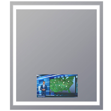Integrity Lighted Mirror with TV | Electric Mirror at Lightology Integrity Lighted Mirror with TV