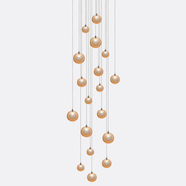 Kadur Frost 18-Light Square Mixed Orb Chandelier | Shakuff at Lightology Kadur Frost 18-Light Square Mixed Orb Chandelier