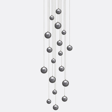 Kadur Frost 18-Light Square Mixed Orb Chandelier