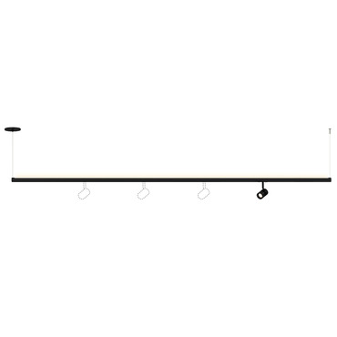 Pipeline 2-Circuit Suspension Track w/Uplight/Remote Power | PureEdge Lighting at Lightology Pipeline 2-Circuit Suspension Track w/Uplight/Remote Power