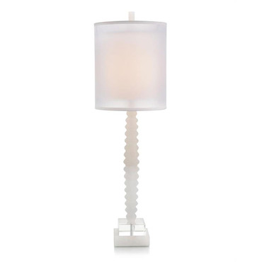 Rippled Alabaster and Crystal Table Lamp | John-Richard at Lightology Rippled Alabaster and Crystal Table Lamp