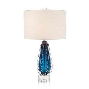 Amalfi Blue & Clear Glass Table Lamp | John-Richard at Lightology Amalfi Blue & Clear Glass Table Lamp