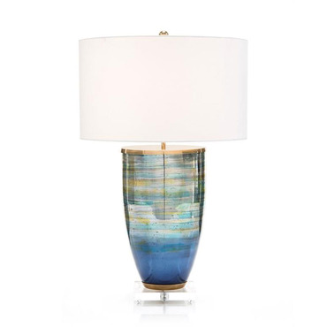 Blue Striated Glass Table Lamp | John-Richard at Lightology Blue Striated Glass Table Lamp