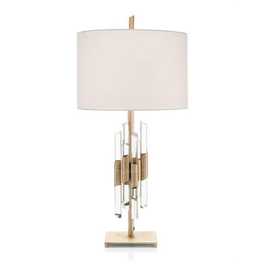 Brass And Crystal Rod Table Lamp | John-Richard at Lightology Brass And Crystal Rod Table Lamp