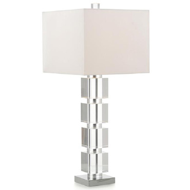 Crystal Block Stacked Table Lamp | John-Richard at Lightology Crystal Block Stacked Table Lamp