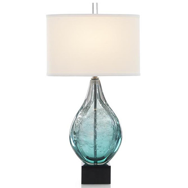 Light Azure Art Glass Table Lamp | John-Richard at Lightology Light Azure Art Glass Table Lamp