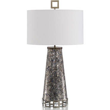 Mosaic Glass Pyramid Table Lamp | John-Richard at Lightology Mosaic Glass Pyramid Table Lamp
